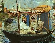 Edouard Manet Claude Monet Working on his Boat in Argenteuil France oil painting reproduction